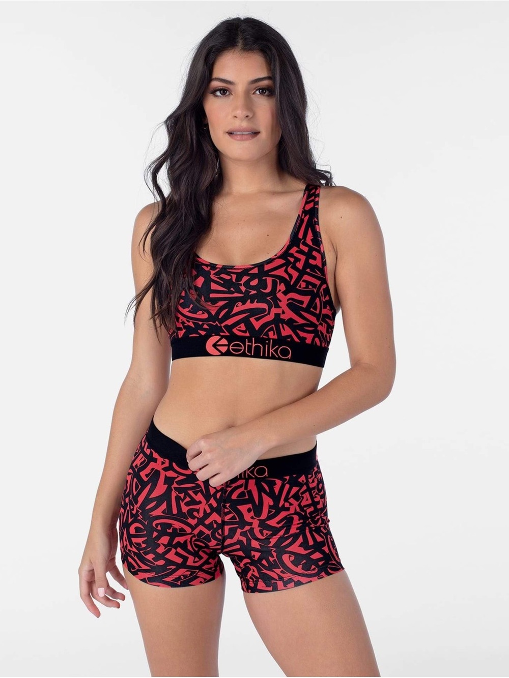 Ethika Women’s Staple Matching Set - Sports Bra & Shorts - New Trendy Loungewear